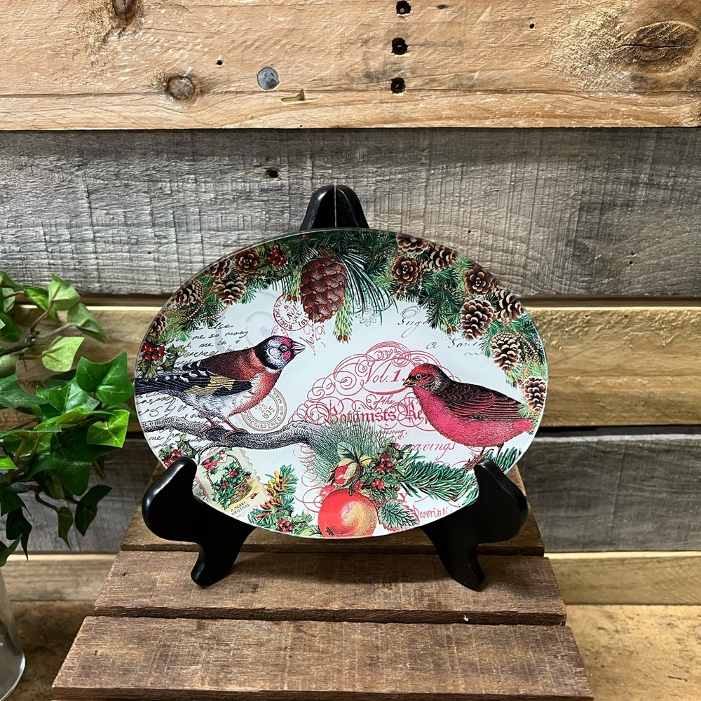Michel Design Works Christmas Pine Glass Soap Dish